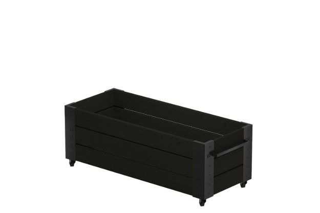 Image de Plus Cubic rollender Blumenkasten 120 x 50 x 45 cm schwarz-schwarz