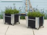 Immagine di Plus Cubic rollender Blumenkasten 120 x 50 x 95 cm schwarz-schwarz