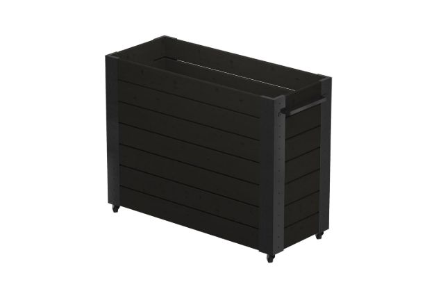Immagine di Plus Cubic rollender Blumenkasten 120 x 50 x 95 cm schwarz-schwarz