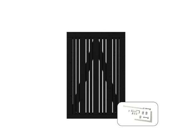 Image de Plus Tangent Einzeltor Gartentüre schwarz 95 x 140 cm mit Beschlägen