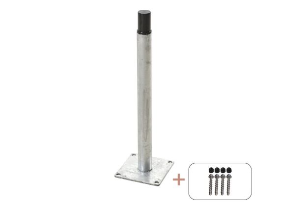 Bild von Plus Pfostenfuss für 9 cm WPC Pfosten zum Verbolzen mit Schrauben-Set