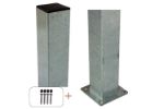 Image de Plus Stahlpfosten quadratisch mit Fuss + Schrauben-Set  8 x 8 x 132 cm