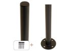 Image de Plus Stahlpfosten rund mit Fuss + Schrauben-Set schwarz 4,2 x 4,2 x 98 cm