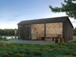 Immagine di Plus Gartengebäude Nordic Multihaus geschlossen Doppeltor mittig 635 x 218 cm - Dachpappe, Aluleisten und Bodenanker