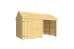 Image de Plus Gartengebäude Classic Multihaus offen mit Einzeltor stirnseitig 423 x 234 cm - Dachpappe, Aluleisten und Bodenanker