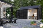 Image de Plus Gartengebäude Classic Multihaus offen mit Einzeltor stirnseitig 423 x 234 cm - Dachpappe, Aluleisten und Bodenanker