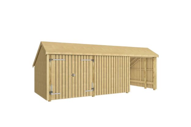 Bild von Plus Gartengebäude Multihaus ein Drittel offen mit Doppeltor 635 x 248 cm