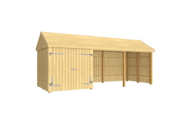 Immagine di Plus Gartengebäude Classic Multihaus offen mit Doppeltor 626 x 234 cm