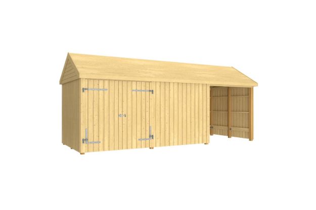 Immagine di Plus Gartengebäude Classic Multihaus ein Drittel offen mit Doppeltor 626 x 234 cm