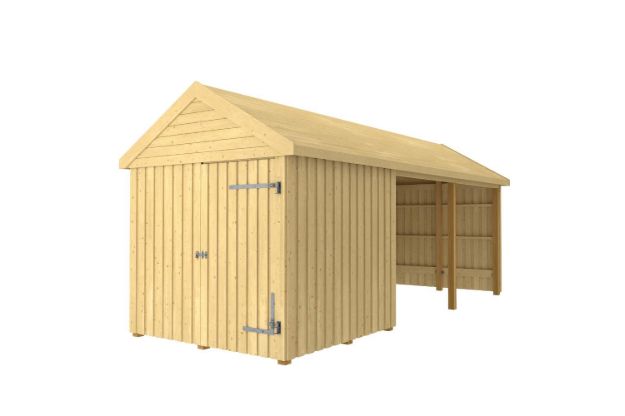 Immagine di Plus Gartengebäude Classic Multihaus offen mit Einzeltüre 626 x 234 cm