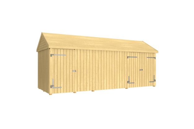 Image de Plus Gartengebäude Classic Multihaus geschlossen mit Einzel- und Doppeltor 626 x 234 cm