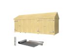 Image de Plus Gartengebäude Classic Multihaus geschlossen mit Einzel- und Doppeltor 626 x 234 cm - Dachpappe, Aluleisten und Bodenanker
