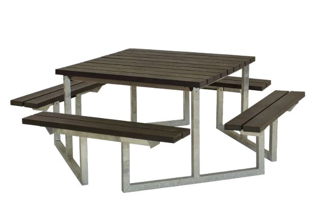 Bild von Plus Twist Sitzgruppe Picknicktisch RePlast schwarz 204 cm