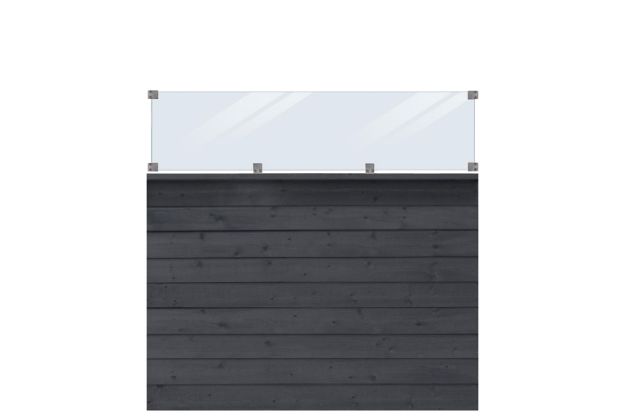Image de Plus Klink Profilzaun mit Glaselement 174 x 163 cm PEFC schwarz