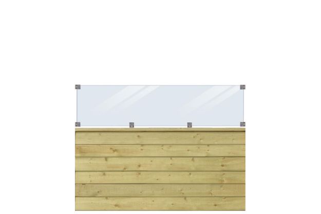 Immagine di Plus Klink Profilzaun mit Glaselement 174 x 125 cm PEFC druckimprägniert