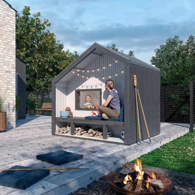Bild von Plus Cozy Spielhaus mit Dachpappe und Aluleisten 208 x 184 cm
