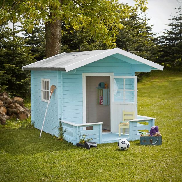 Bild von Plus Spielhaus mit Terrasse Dachpappe 238 x 215 x 190 cm unbehandelt
