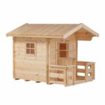 Image de Plus Spielhaus mit Terrasse Dachpappe und Aluleisten 162 x 198 x 153 cm unbehandelt