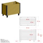 Image de Plus Cubic Living rollender Pflanzkasten ThermoWood - schwarz 87 x 50 x 65,5 cm