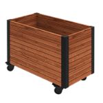 Image de Plus Cubic Living rollender Pflanzkasten ThermoWood - schwarz 87 x 50 x 65,5 cm