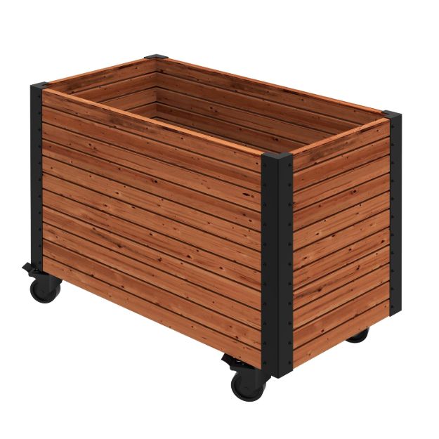 Image de Plus Cubic Living rollender Pflanzkasten ThermoWood - schwarz 87 x 50 x 65,5 cm