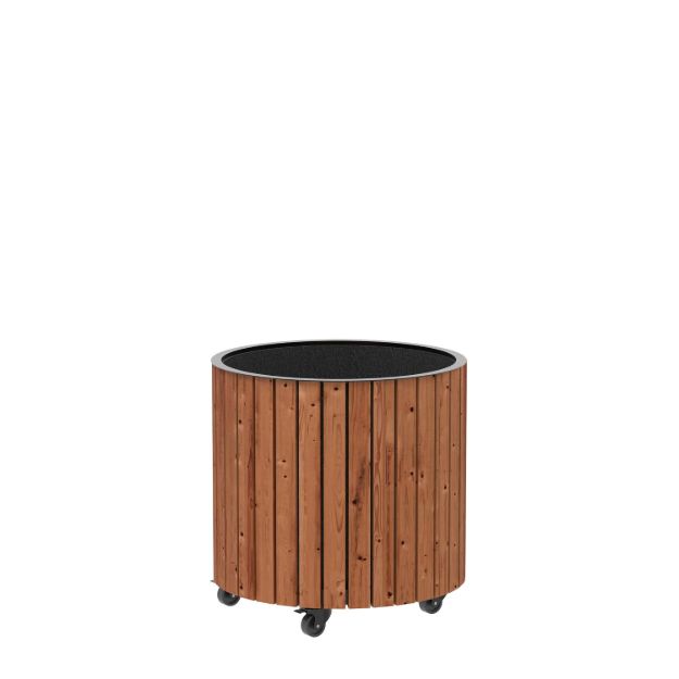Bild von Plus Circle rollender Pflanzkasten ThermoWood - schwarz 55 x 55 cm
