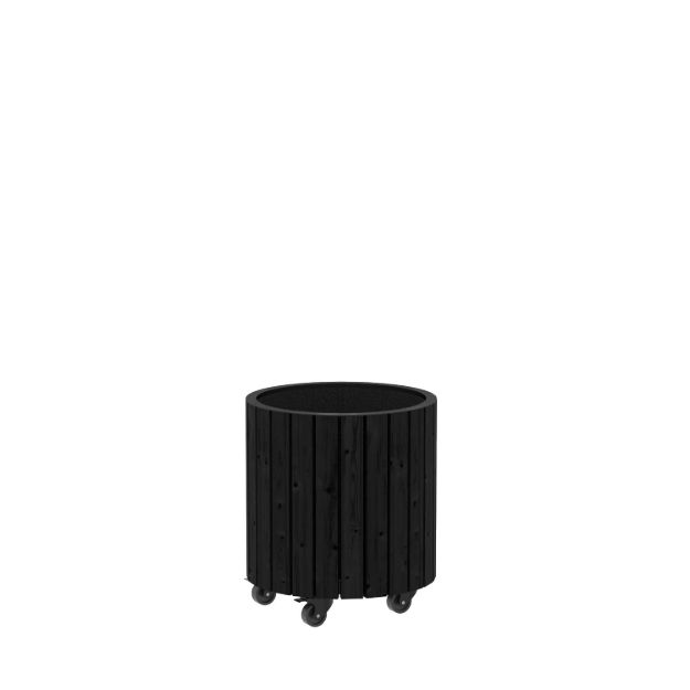 Bild von Plus Circle rollender Pflanzkasten schwarz 40 x 45 cm