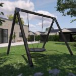 Immagine di Plus Gartenschaukel Schaukelgestell Luxus schwarz / schwarz 268 x 260 x 225 cm