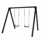Immagine di Plus Gartenschaukel Schaukelgestell Luxus schwarz 268 x 260 x 225 cm mit 2 Schaukeln
