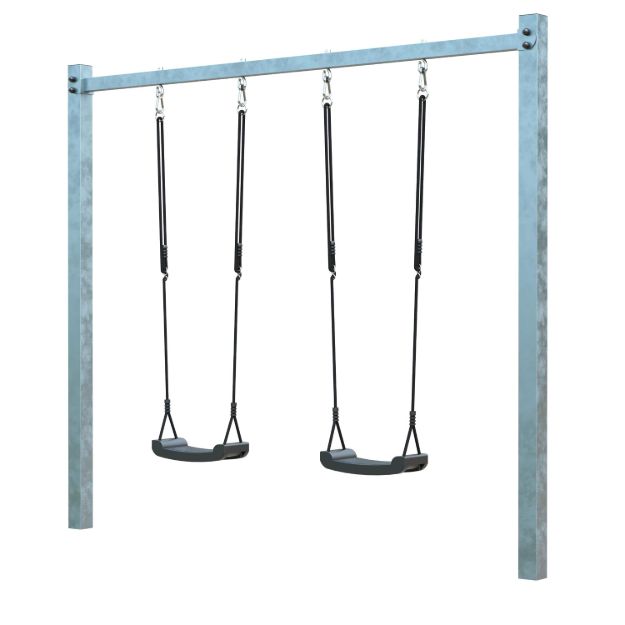 Bild von Plus Stahl Schaukelgestell mit 2 schwarzen Schaukel 247 x 8 x 212 cm