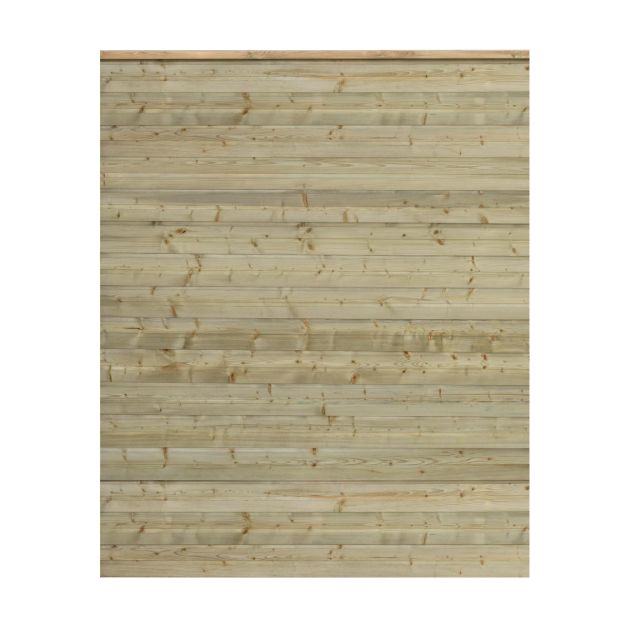 Bild von Plus Plank Profilzaun mit Abschlussbrett 174 x 203 cm PEFC druckimprägniert