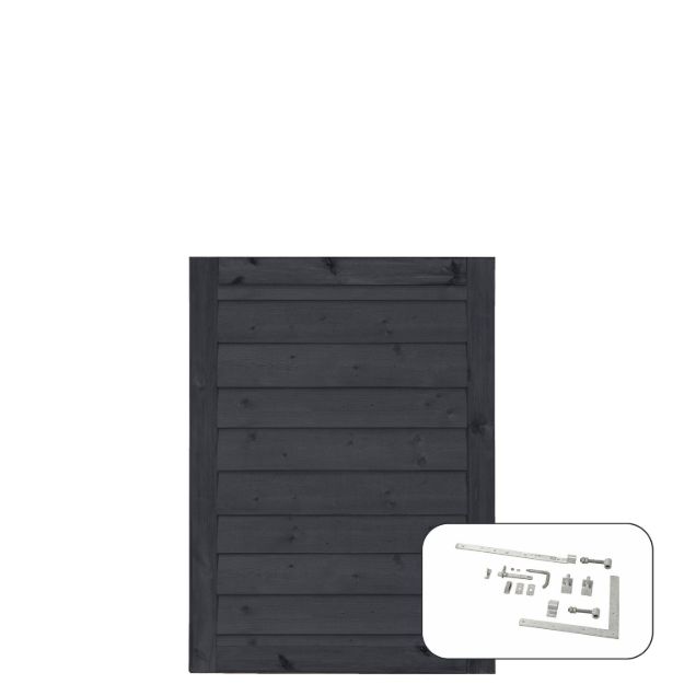 Image de Plus Klink Tor 100 x 125 cm PEFC schwarz mit Beschlägen