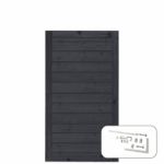 Bild von Plus Klink Einzeltor 100 x 163 cm PEFC schwarz mit Beschlägen