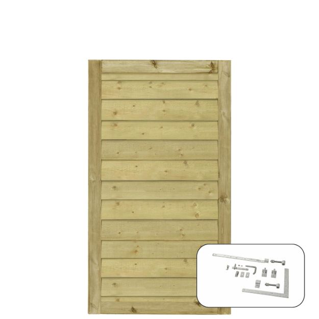 Bild von Plus Klink Einzeltor 100 x 163 cm PEFC druckimprägniert mit Beschlägen
