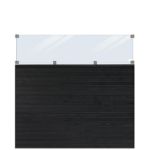 Image de Plus Plank Profilzaun mit Glas 174 x 163 cm PEFC schwarz