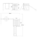 Bild von Plus Play Spielturm mit Nestschaukel und grauschwarzer Rutsche 460 x 395 x 200 cm