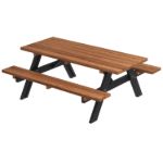 Image de Plus Picknicktisch mit Klappsitzen ThermoWood / schwarz 177 cm