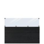 Bild von Plus Plank Profilzaun mit Glas 174 x 125 cm PEFC schwarz