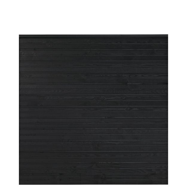 Immagine di Plus Plank Profilzaun mit Abschlussbrett 174 x 166 cm PEFC schwarz