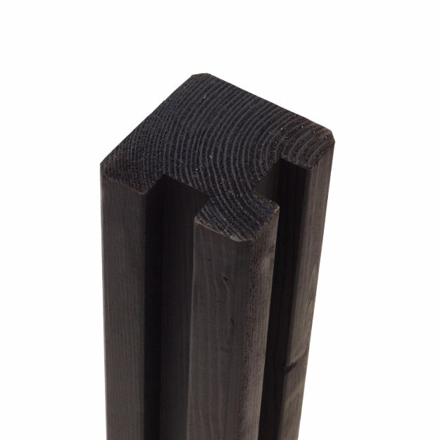 Bild von Plus Eckpfosten Profilpfosten 2 Nut 9 x 9 x 188 cm NTRA PEFC schwarz