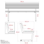 Image de Plus Relax Bank 150 cm ThermoWood - schwarz