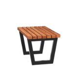 Bild von Plus Siesta Living Hocker und Tisch Möbel 75 cm ThermoWood - schwarz