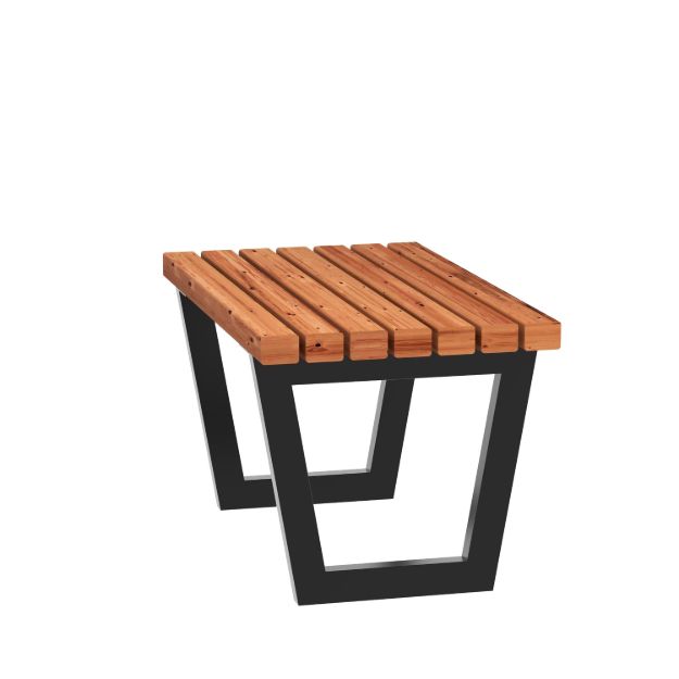 Bild von Plus Siesta Living Hocker und Tisch Möbel 75 cm ThermoWood - schwarz