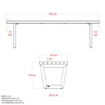 Image de Plus Siesta Living Bank und Tisch Möbel 150 cm ThermoWood - schwarz