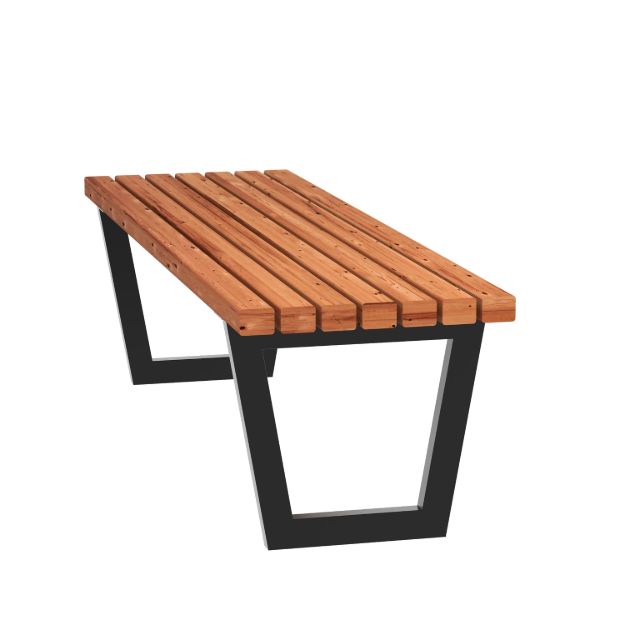 Image de Plus Siesta Living Bank und Tisch Möbel 150 cm ThermoWood - schwarz