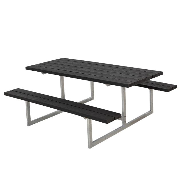 Immagine di Plus Basic Picknicktisch RePlast schwarz 177 x 160 x 73 cm