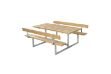 Plus Basic Picknicktisch mit 2 Rückenlehnen Thermowood 177 x 184 cm
