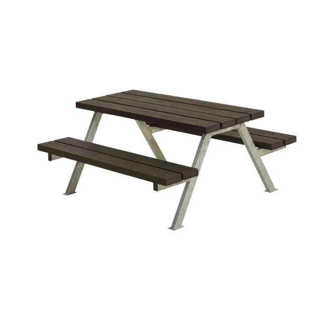 Bild von Plus Alpha Junior Picknicktisch RePlast Recycling schwarz 118 x 118 x 57cm