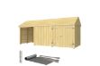 Plus Gartengebäude Classic Multihaus ein Drittel offen mit Doppeltor 626 x 234 cm - Dachpappe, Aluleisten und Bodenanker