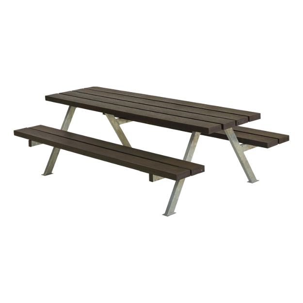 Immagine di Plus Alpha Junior Picknicktisch RePlast Recycling schwarz 177 x 118 x 57cm